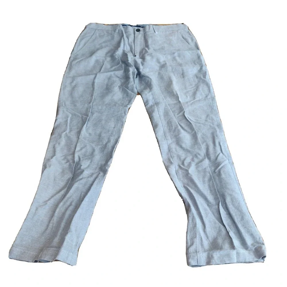 Banana Republic linen Mens Dress Pants Kentfield Gray Size 34 Inseam